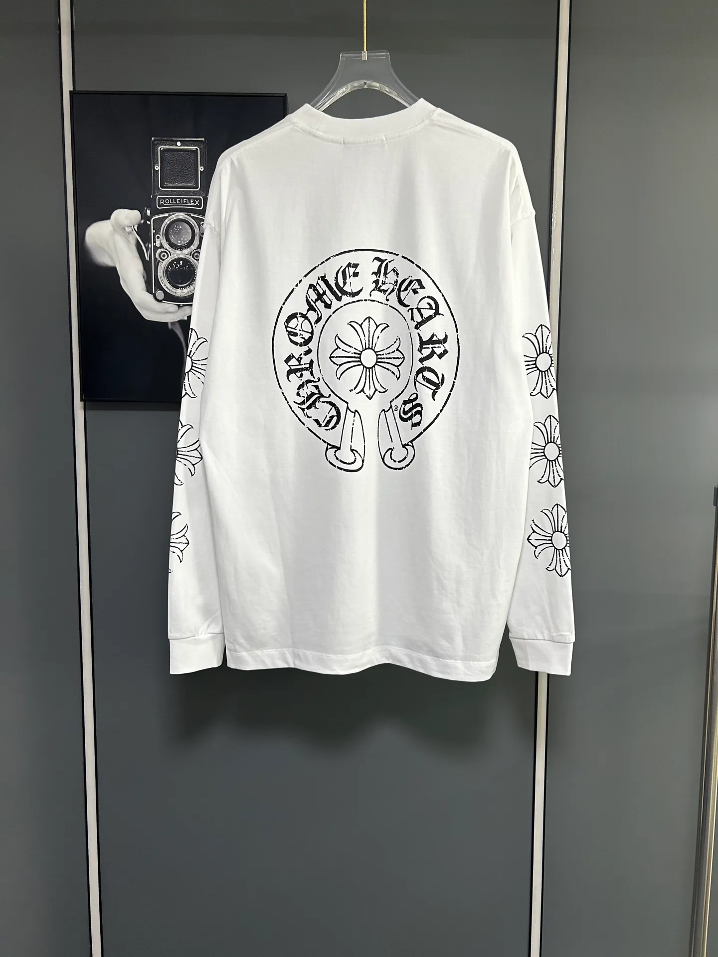 P230 2026 new (exclusive) Chrome Hearts autumn and winter limited edition heavyweight high-weight long-sleeved T-shirt, customized Dreamweaver Yayun ribbed cotton designer concept style Fabric: Heavy 380g Size: S M L XL Color: White Black